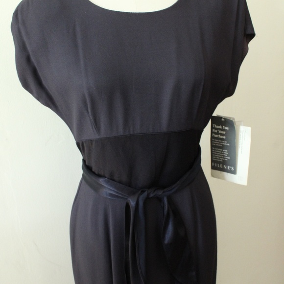 NWT 1980's CDC Filene's Navy Blue Evening Dress - Picture 4 of 7